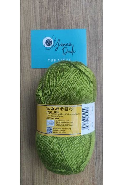 Tunç Dolly 5 Pieces Booties Socks Hand Knitting Yarn Green 0212