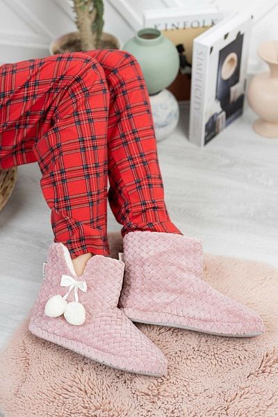 TREND AYAKKABI Γυναικεία Pompom Αντιολισθητική Σόλα Home Παπούτσια Home Boots