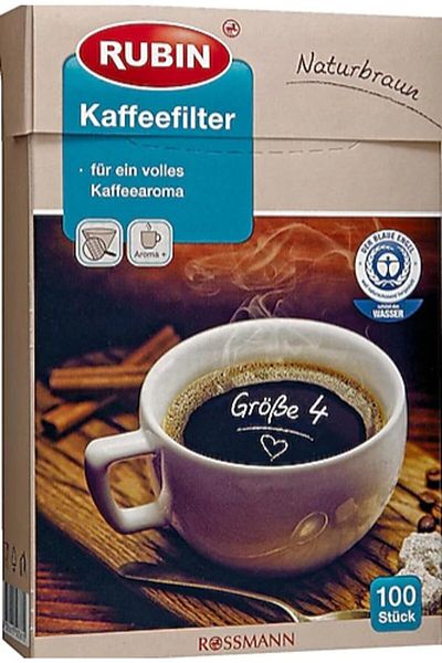 ROSSMANN Rubin Coffee Filter No 4 Natural Brown Color 100 Pieces Filter