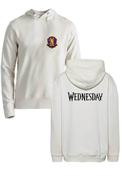 Alfa Tshirt Wednesday Front Back Printed Ecru Sweatshirt