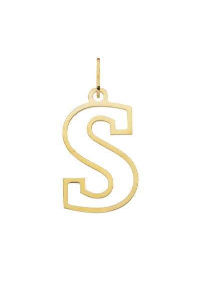 GençTaş Kuyumculuk 14 Ayar Altın S Harfi Kadın Kolye Ucu