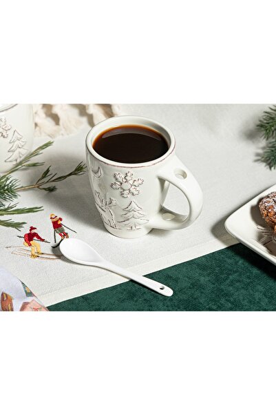 English Home Winterland Dolomite Kaşıklı Kupa 260 Ml Bej