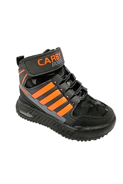 Caprito حذاء رياضي للأطفال من Carby 2021-b باللون الأسود والبرتقالي المدخن