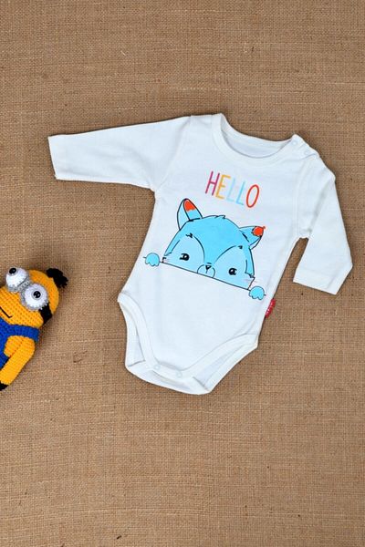 Lullaby Hello Rakun Long Sleeve Body & Bodysuit with Snaps from the Shoulder