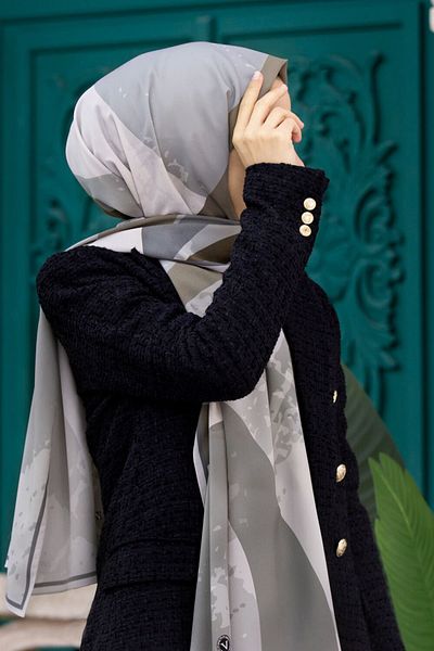 Vissona Γυναικείο Luxury Medina Silk Shawl Mink - Γκρι