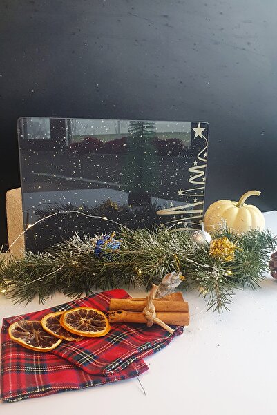 Decorita Cam Kesme Tahtası - Cam Kesme Tablası | Yeni Yıl Füme | 20cm x 30cm