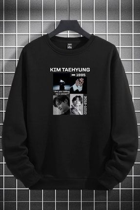 macklin Unisex Kad n Erkek Kim Taehyung Bts Bask l S f r Yaka Siyah Sweatshirt Fiyat Yorumlar Trendyol