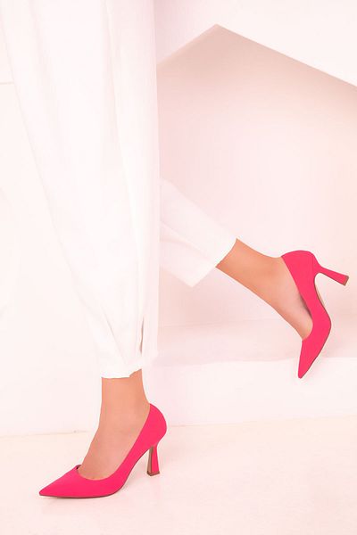 SOHO Fuchsia Matte Satin Women's Classic Heeled Shoes 17689