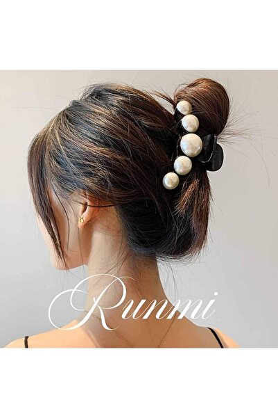 Monalisa Kadın Pearly Siyah Incili Toka