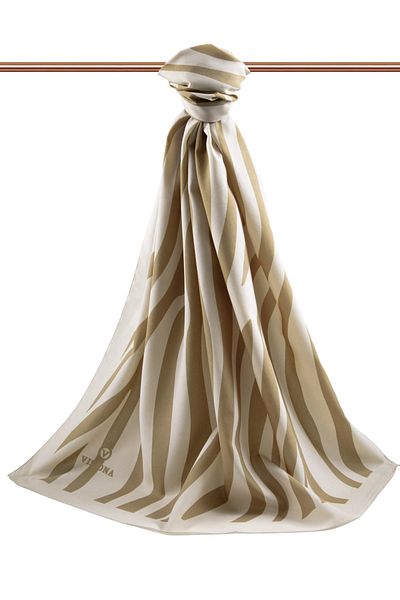 Vissona Γυναικείο σάλι πολυτελείας Medina Silk Beige-4