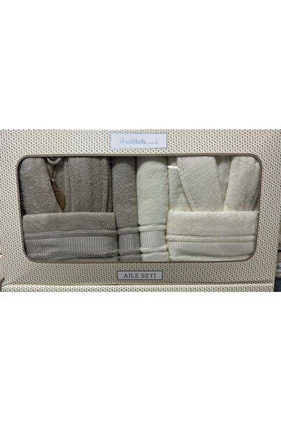 Özdilek Colourist Aile Bornoz Seti Bej - Krem