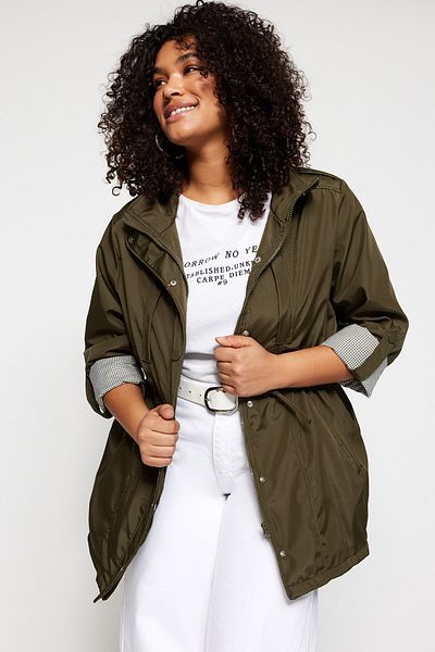 Plus size green trench coat best sale