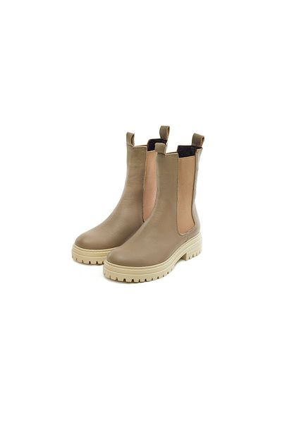 Cabra Blanca Μπότες από γνήσιο δέρμα Mink Elastic Mink Γυναικείες μπότες με οδοντωτή σόλα Δερμάτινες μπότες
