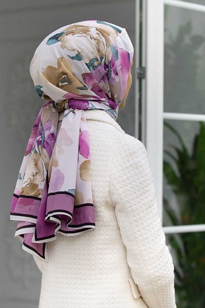 Vissona Γυναικείο Luxury Medina Silk Shawl Tan - Dusty Rose