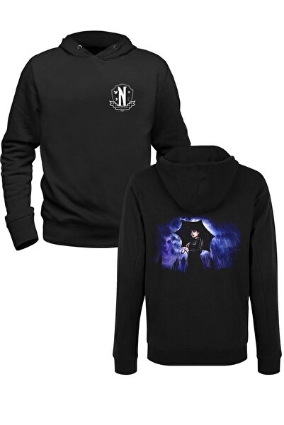 Alfa Tshirt Wednesday Front and Back Printed Black Sweatshirt
