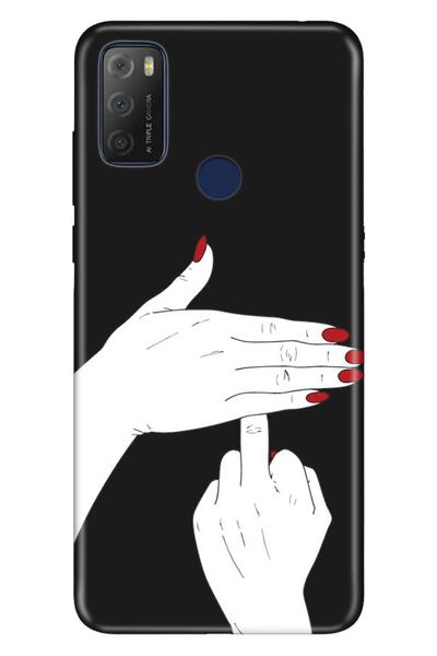TCL 20e Kılıf 0.4mm Silikon Desenli F*ck
