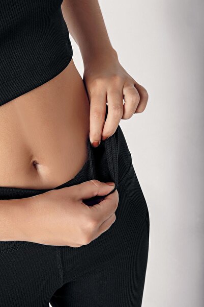 Artış Women's Ribbed High Waist Pocket Sports Leggings F05