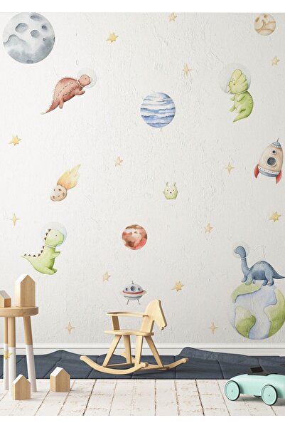 WALLHUMAN Uzay Dinazorları Çocuk Odası Duvar Stickerı