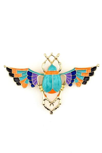 Solfera Antik Mısır Tılsımlı Böcek Dung Renkli Yaka Iğnesi Broş Rz113