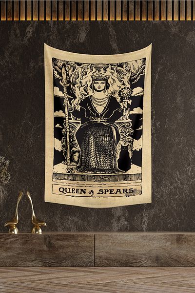Vagonik Carte de tarot Queen Of Spears Covor de perete 140x100 Cm-70x100 Cm