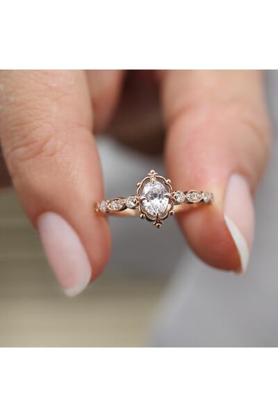 INZA mücevherat 0.45 Ct Vintage Aria Pırlanta Yüzük