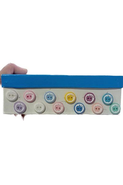 hobim42 Apple Patterned Baby Button Set2 12 Colors 5 Pieces of Each Color Total 60 Pieces