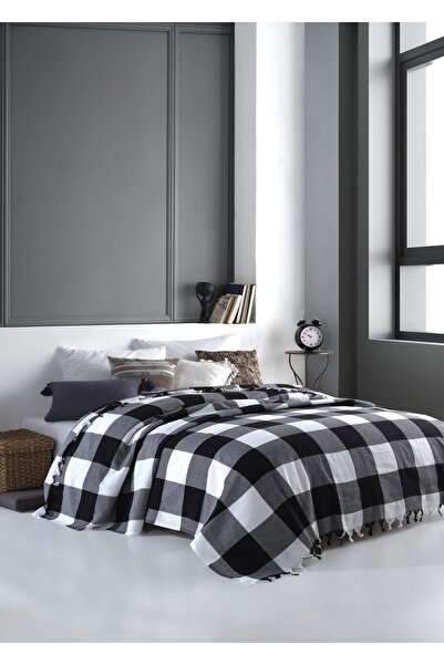 Lux Touch Σκωτσέζικο Μαύρο-Λευκό Διπλό Παπλωματοθήκη 200 x 220 cm Πολυθρόνα Κ...