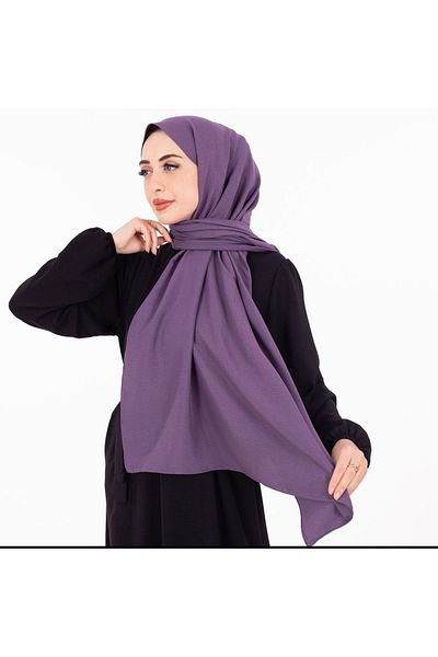 Narine موديل شال حجاب نسائي قطن جاز - بنفسجي