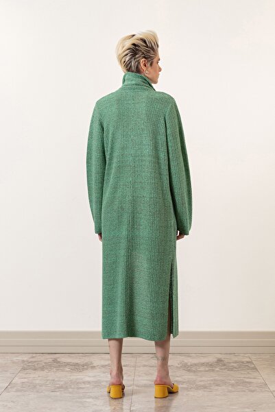 Serianno Kadın Düğme Kapama Çift Cep Detay Uzun Hırka