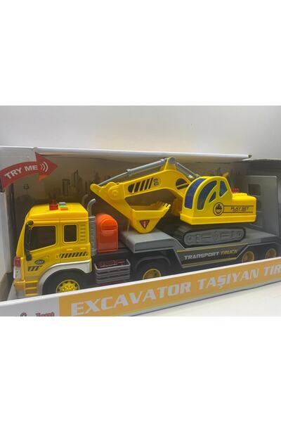 afreyz oyuncak Excavator Taşıyan Tır Sesli Işıklı Oyuncak Tır Ve Oyuncak Kepç...