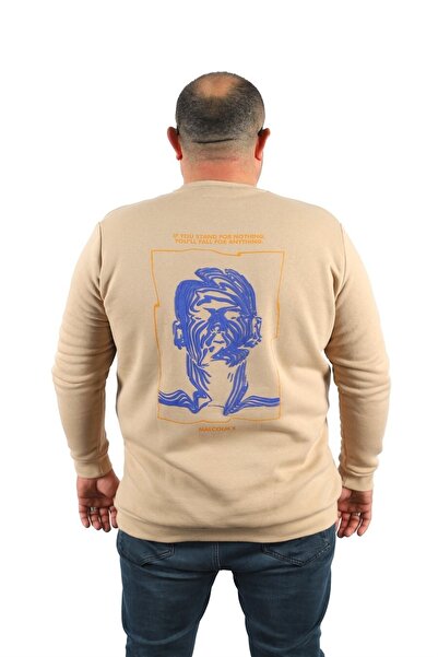 MocGrande Чоловічий світр великого розміру Malcolmx 22735 Бежевий