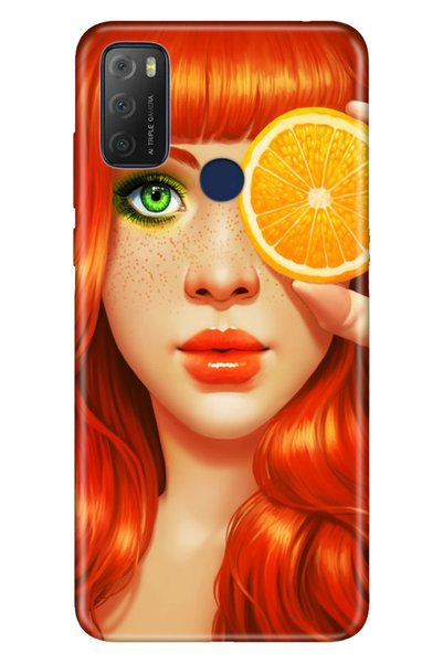 TCL 20E Case 0.4mm Silicone Patterned Red Girl