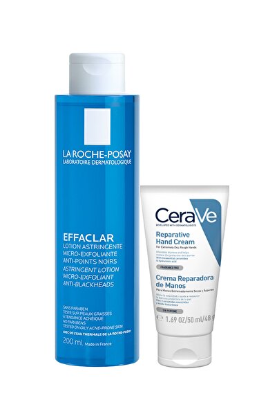 La Roche Posay Effaclar Tonik 200 Ml + Cerave Onarıcı El Kremi 50 Ml