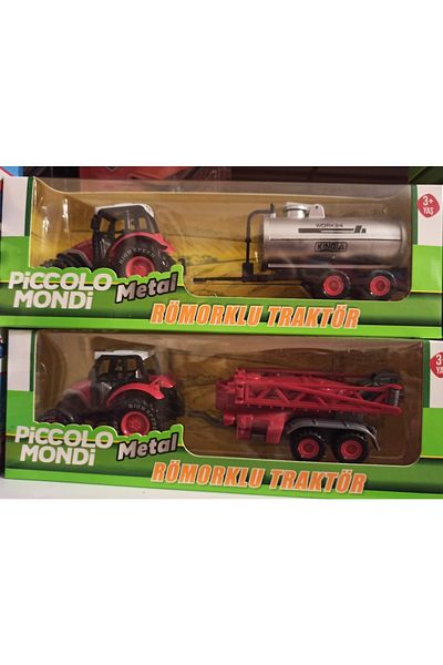 Piccolo Mondi جرار معدني مع مقطورة سحب وإسقاط