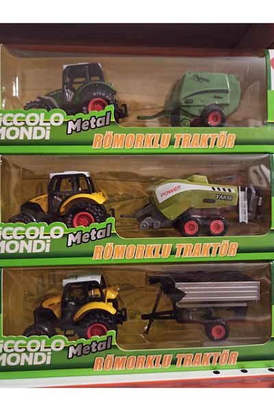 Piccolo Mondi جرار معدني مع مقطورة سحب وإسقاط