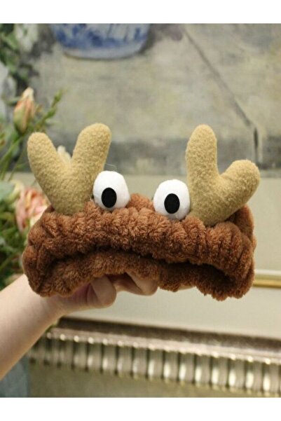 QAX Geyik Saç Bandı Sevilimli Peluş Bandana Makyaj Bandısı