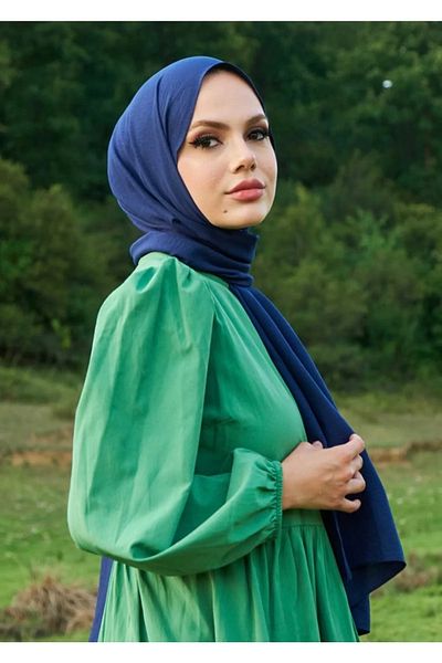 Narine Hijab Γυναικείο Cotton Jazz Shawl Μοντέλο-navy blue