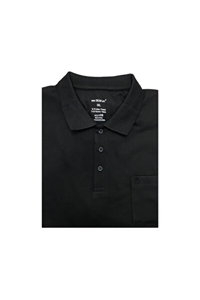 Sadık Collection Men's Large Size Polo Collar Combed Cotton Long Sleeve Pocket Sweater 1104