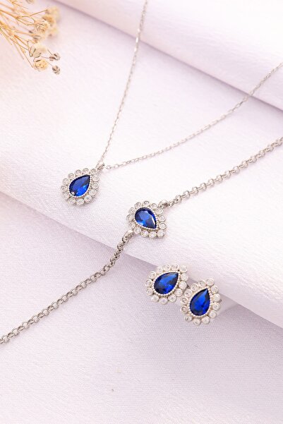 Miavi Silver 925 Ayar Gümüş Aquamarine Nergis Çiçeği Sarmaşık Kolye