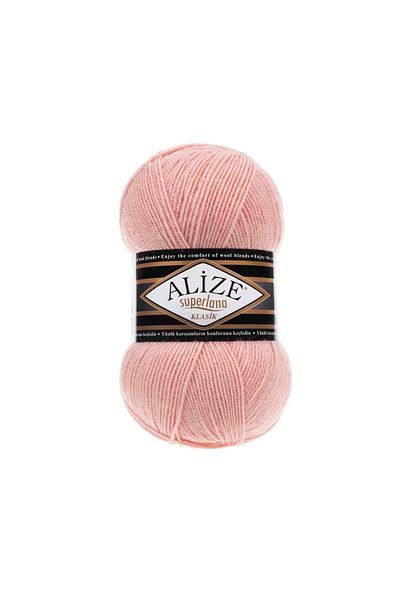 Alize Superlana Classic 363 Bridal Pink Vest Cardigan Sweater Yarn 25% Wool 100 Gr 280 Meters