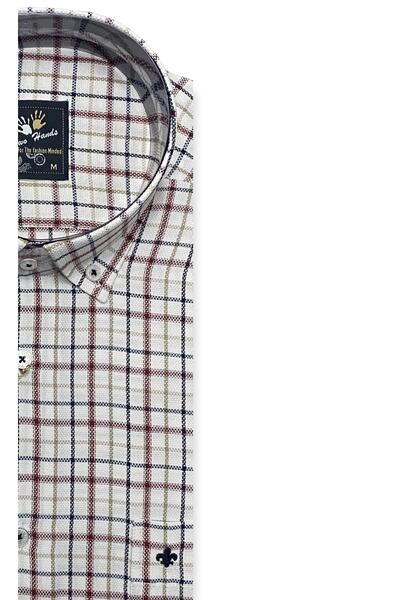 TWO HANDS Чоловіча сорочка з довгими рукавами, одним кишенею, з бавовняної тканини в клітинку, зручного крою, розмір 355