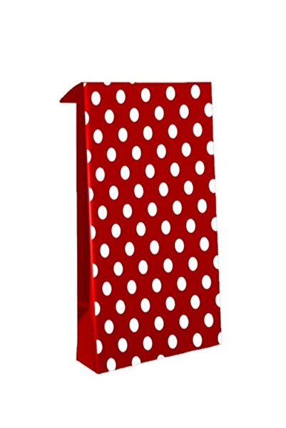 simagift Sima Gift Hediye Paketi Bantlı 25 Adet 25x30 Kırmızı Puantiyeli