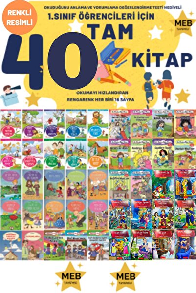 Ata Yayıncılık 1.sınıflar Için Tam 40 Hikaye, 2 Adet Çalışma Kitabı Ve Seti E...