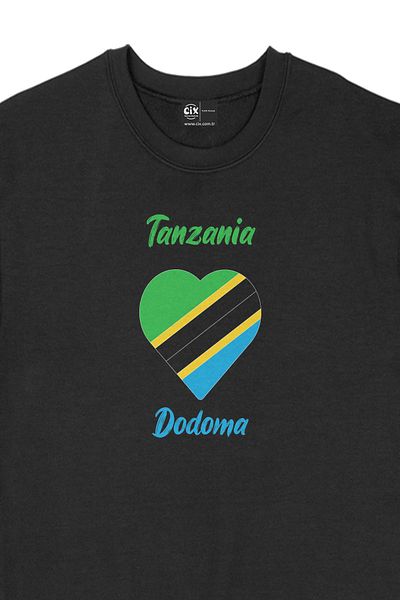 Cix Hanorac negru Dodoma Tanzania Flag Heart Heart