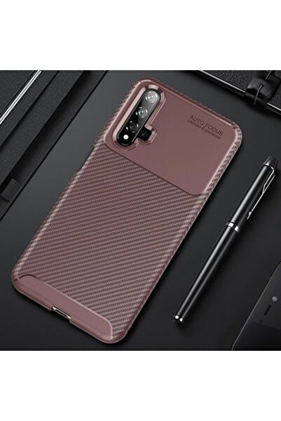 AKSEFİZZ Huawei Nova 5t Kılıf Benzersiz Dokulu Yüksek Tutuş Sağlayan Mat Elit...
