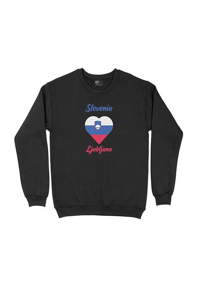 Cix Hanorac negru Ljubljana Slovenia Flag Heart Heart