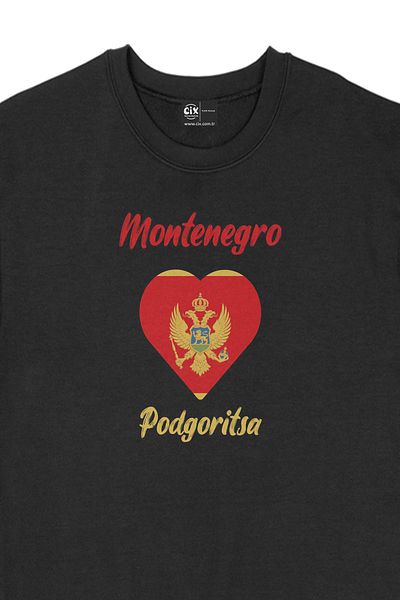 Cix Hanorac Negru Podgoritsa cu Inimă - Steagul Muntelui Negru