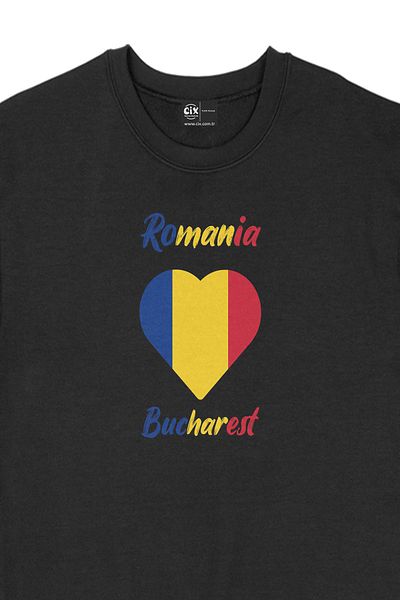 Cix Μαύρο φούτερ Heart - Σημαία της Ρουμανίας της Βουκουρέστι