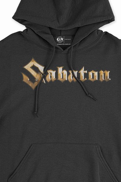 Cix Hanorac negru cu imprimeu Sabaton