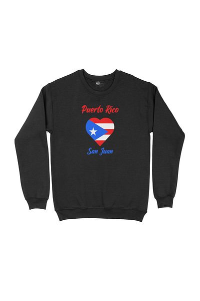 Cix San Juan Puerto Rico Flag Heart Μαύρο φούτερ